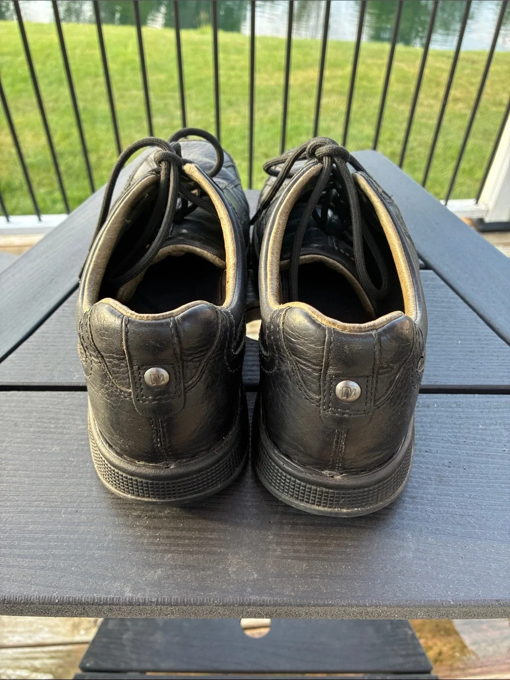 Merrell Men's Black Leather Lace-Up Derby Shoes World Series Oxfords